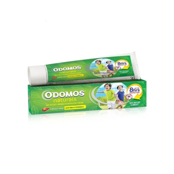 Odomos 50gm Naturals Mosquito_Repellent Non-Sticky Cream with Aloe Vera & Citronella | Made in India