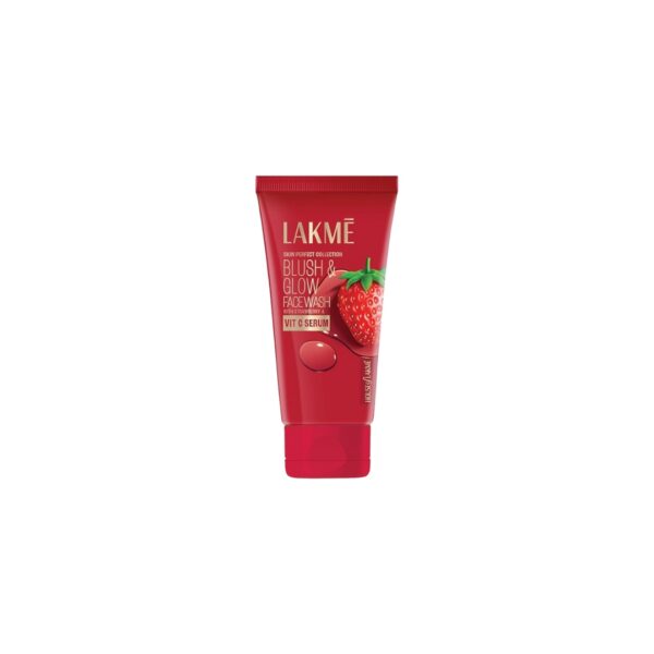 Lakme Blush & Glow Strawberry Gel Face Wash 100ml with Vitamin C Serum