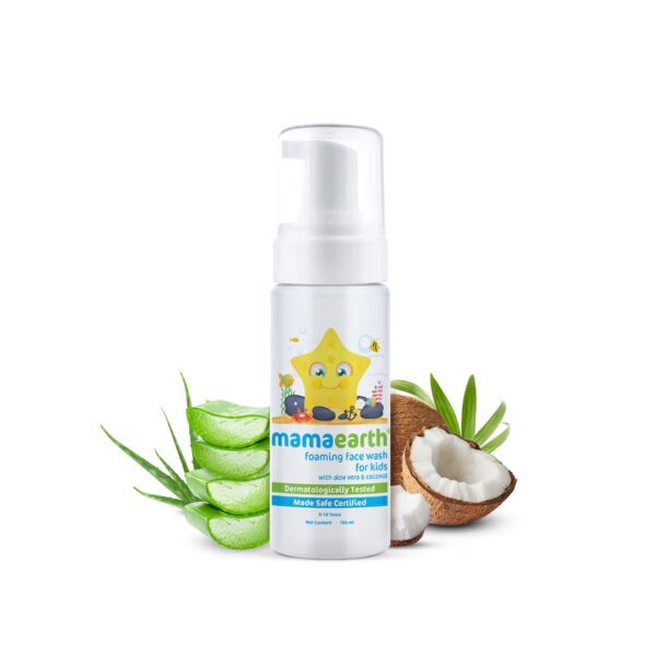 Mamaearth Foaming Face Wash 150ml For Kids With Aloe Vera & Coconut For Gentle Cleansing