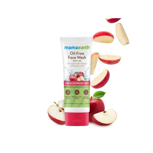Mamaearth Oil Free Face Wash 100ml For Oily Skin, With Apple Cider Vinegar & Salicylic Acid For Acne-Prone Skin