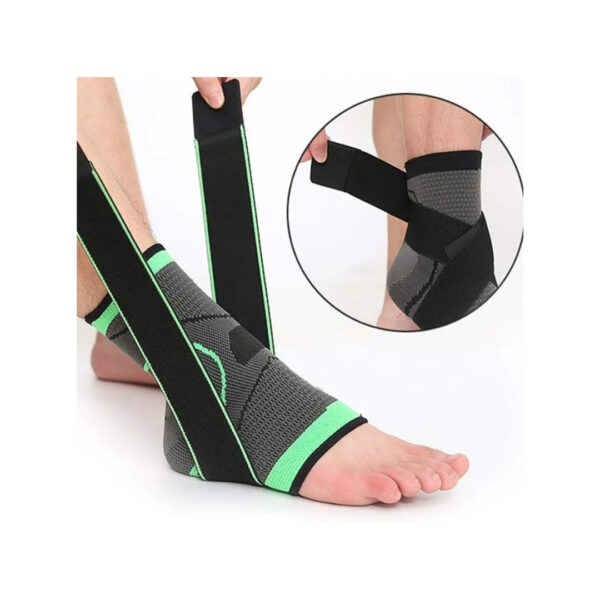 1pcs Copper Pressurized Support Ankle Braces for Men Women Sport Ankle Support Weaving Ankle Pads with Adjustable Compression Strap