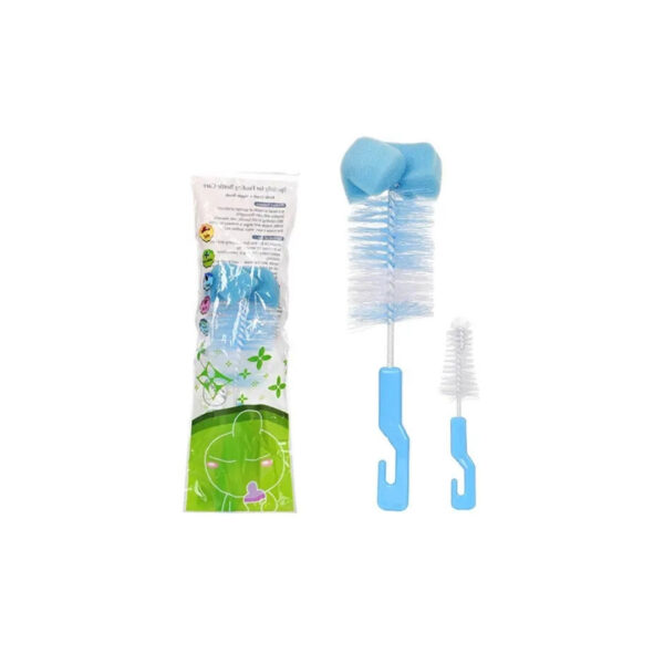 Baby Feeding Bottle & Nipple Cleaner Brush 2in1 Set | Multicolor Available
